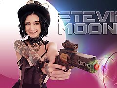 Exxxtra Diminutive - Nasty Guy Wedges His Huge Man meat In Steampunk Babe Stevie Moon's Tiny Puss