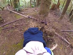 Immense sweet backside taunting and fucked in the forest