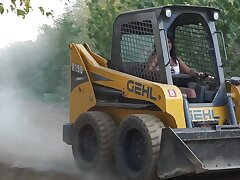 Stunning Indian Woman Driving Bobcat -