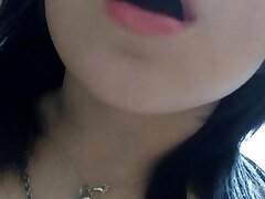 Daytime cute home striptease, and soft onanism with orgasm. Close-up. Part 2