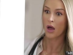 Steaming blonde doctor Emma Hix finds a patient jerking off in her office and she needed to know more